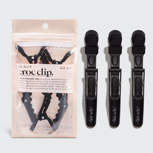 Pinzas cocodrilo antideslizantes 3uds - Negro