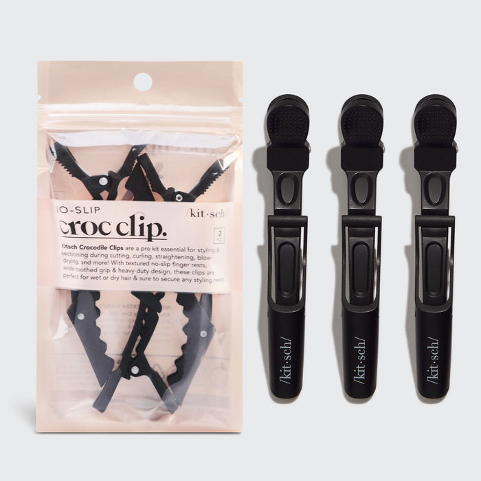 Pinzas cocodrilo antideslizantes 3uds - Negro