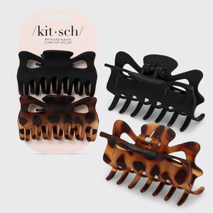 Ensemble de 2 pinces à cheveux noires et écaille de tortue - grand
