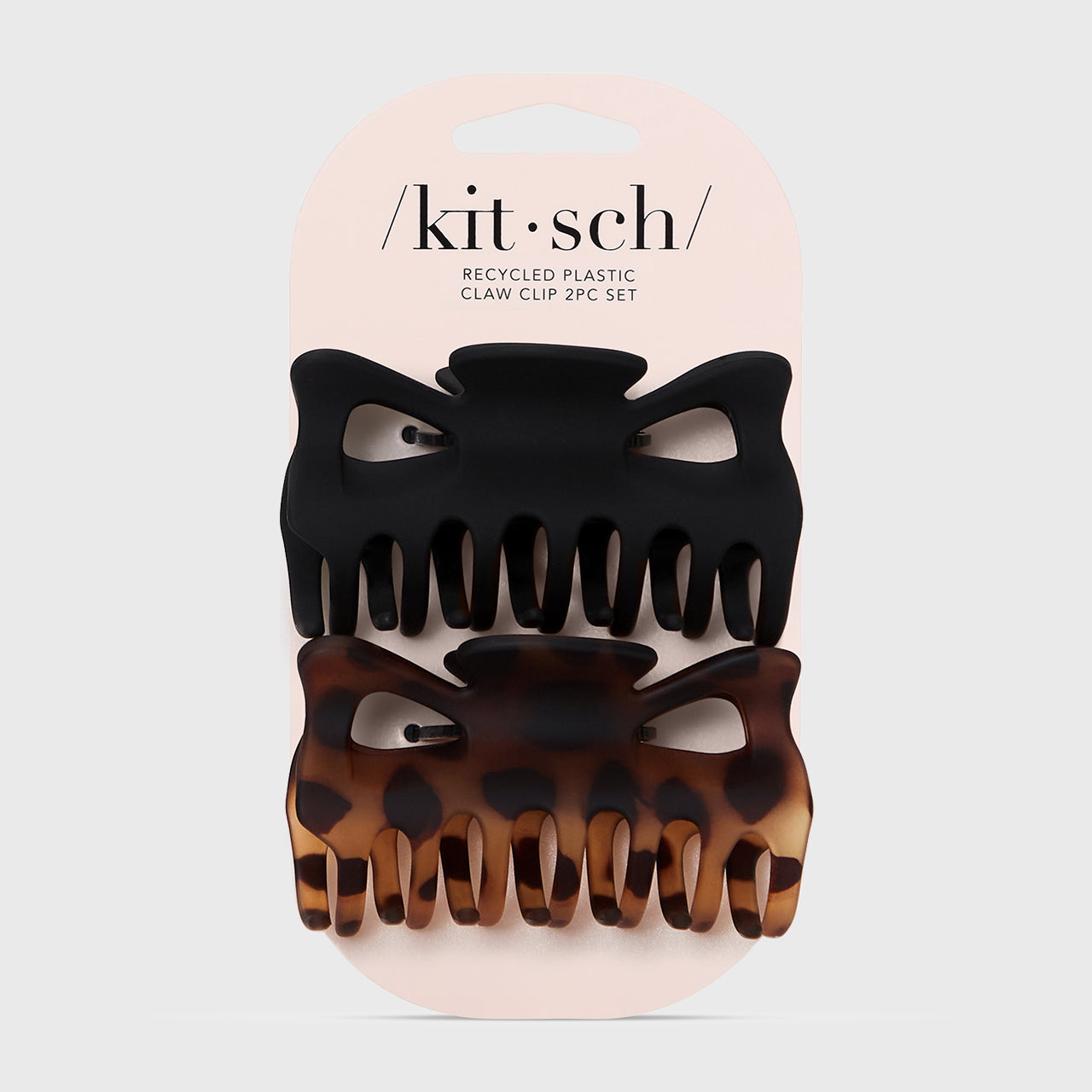 Schwarz-Tortoiseshell Haarklammern 2er-Set – Groß