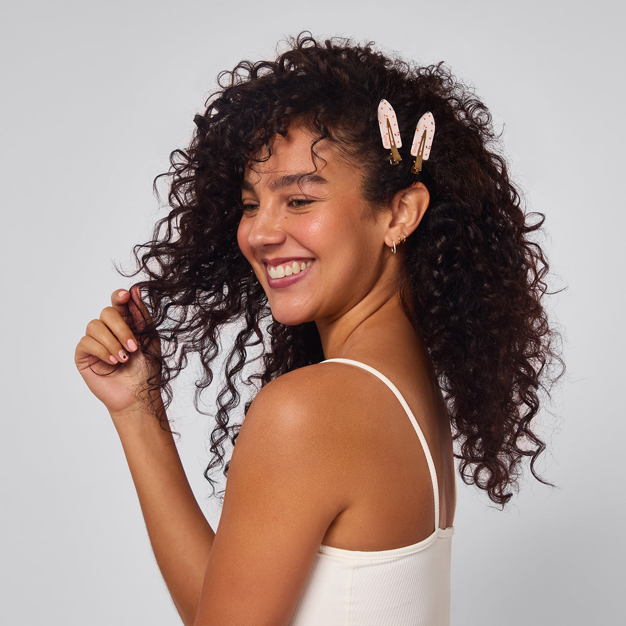 Knitterfreie Clips mit Kirschmuster, 4er-Set