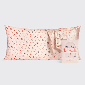 Satin-Kopfkissenbezug Cherry Print - King