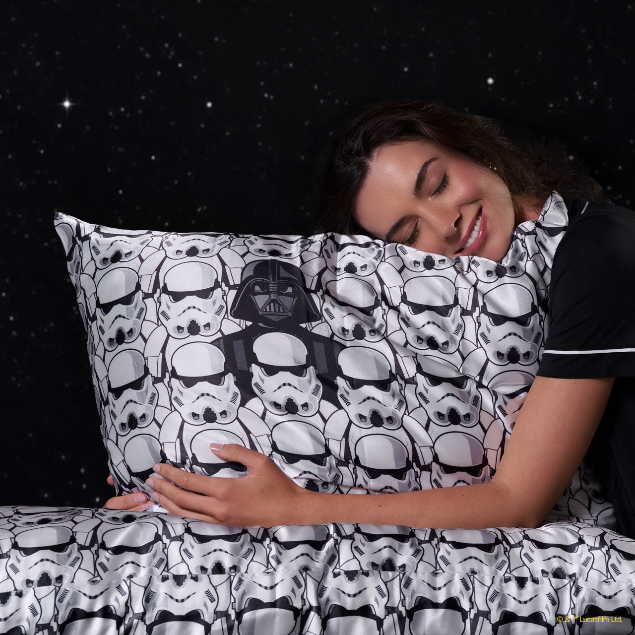 Star Wars™ & Kitsch Satin Pillowcase in Darth Vader & Stormtroopers - King