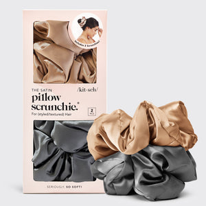 2 scrunchies per il sonno in raso - Nero e Dorato