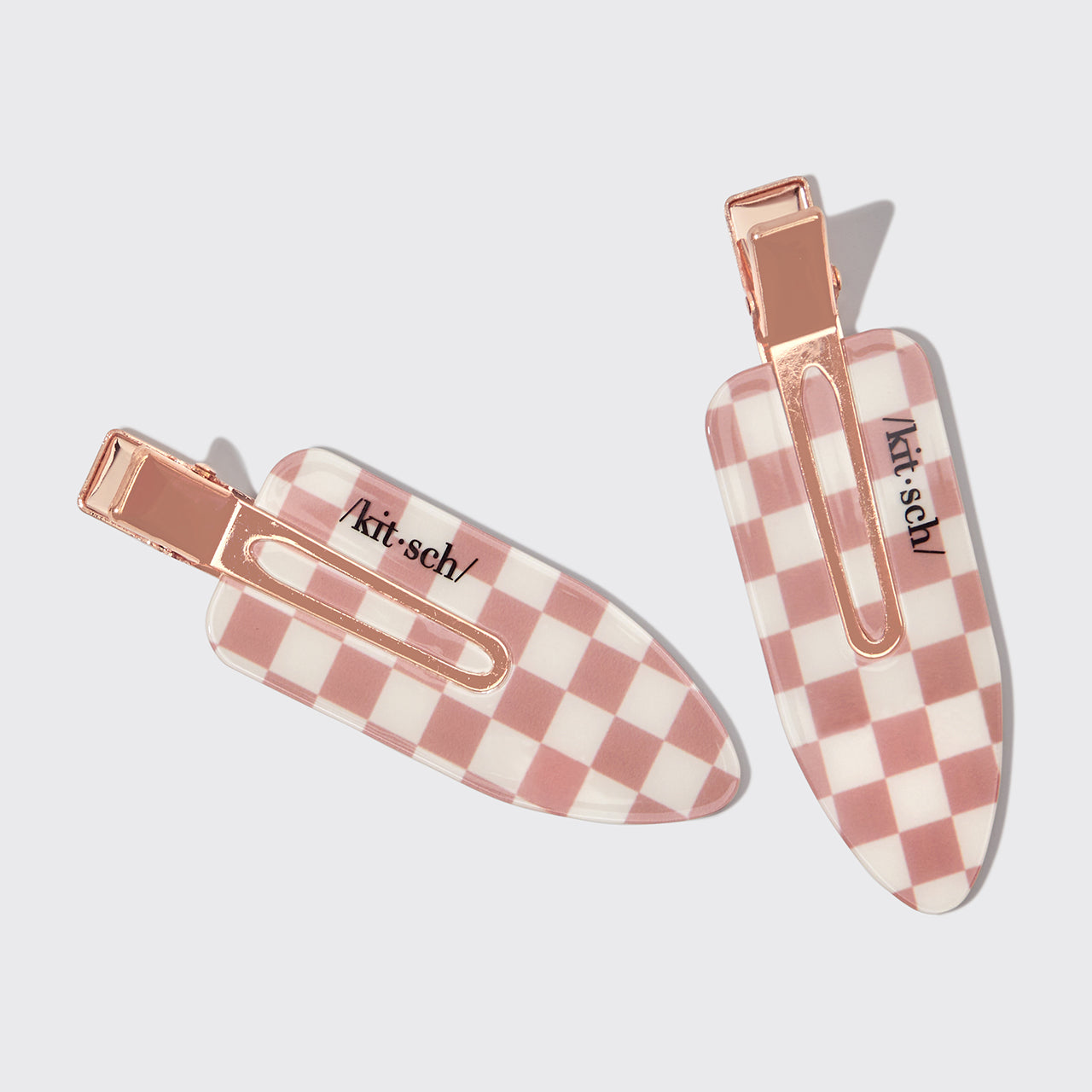XL Knitterfreie Clips, 2er Set – Terrakotta-Karos