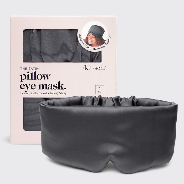 Masque pour les yeux en satin gris anthracite