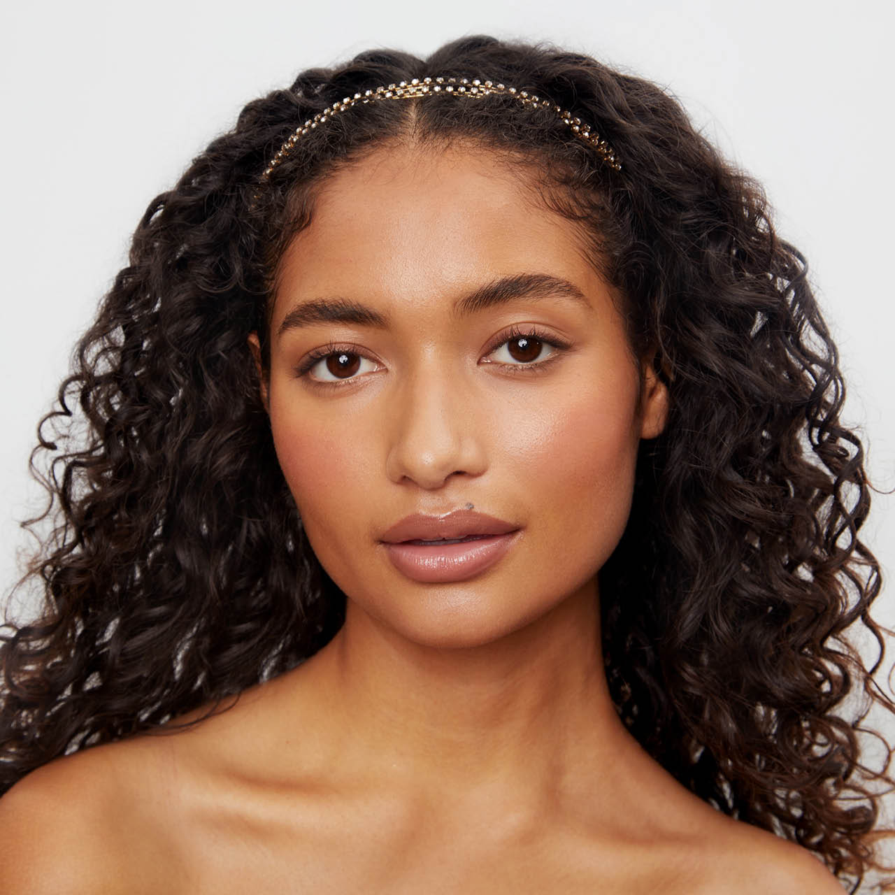 Goldfarbenes Metall-Strass-Doppelstirnband