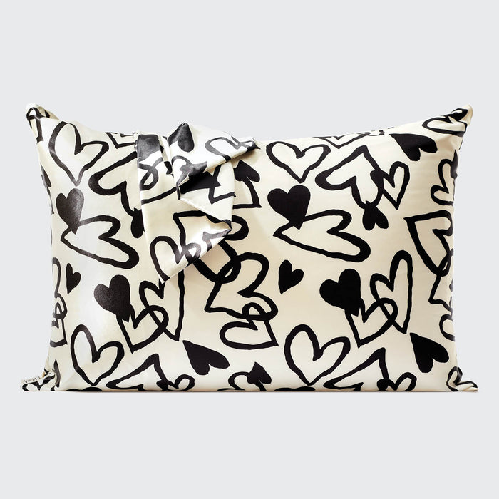 Taie d'oreiller en satin Coeur