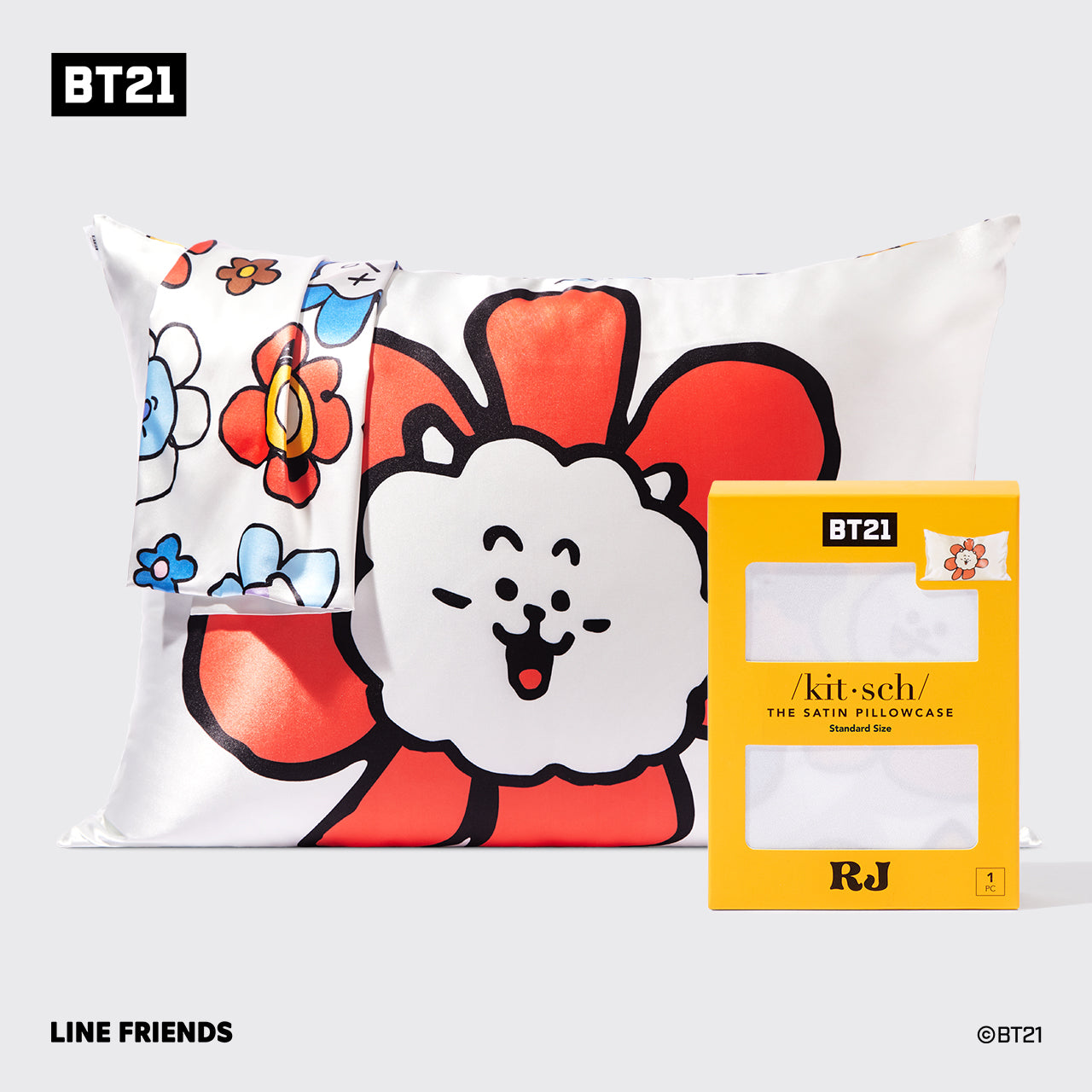 Kitsch x BT21 Satin-Kissenbezug - RJ