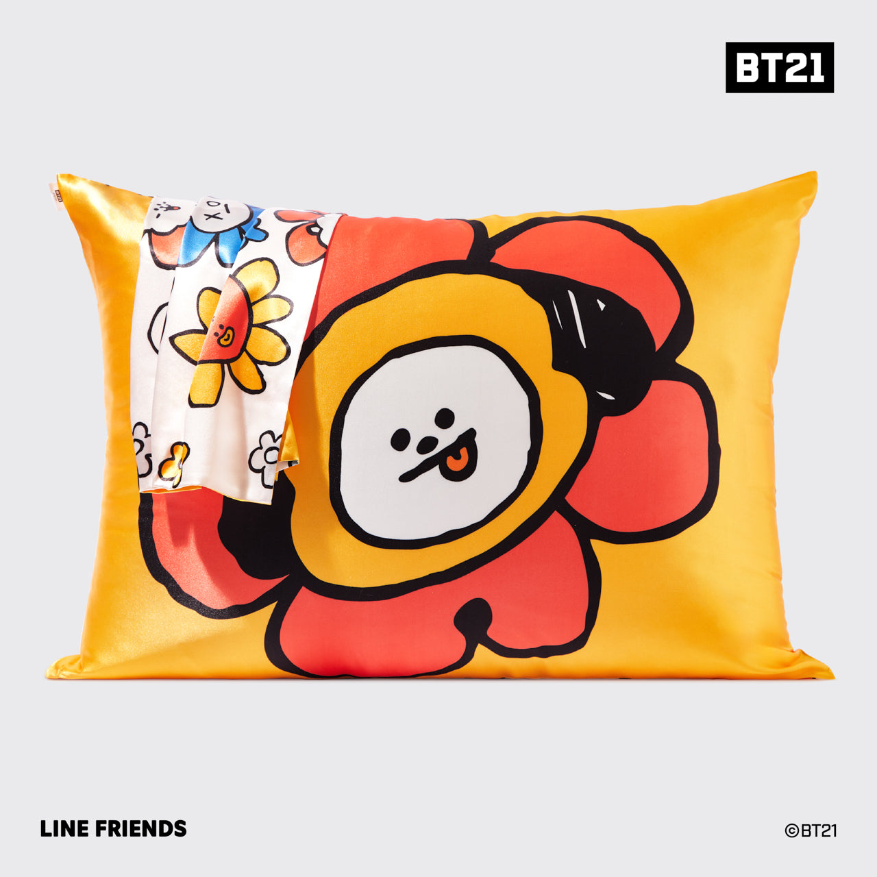Taie d'oreiller en satin Kitsch x BT21 - CHIMMY
