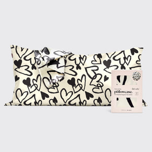 Funda de almohada de satén Corazón - King