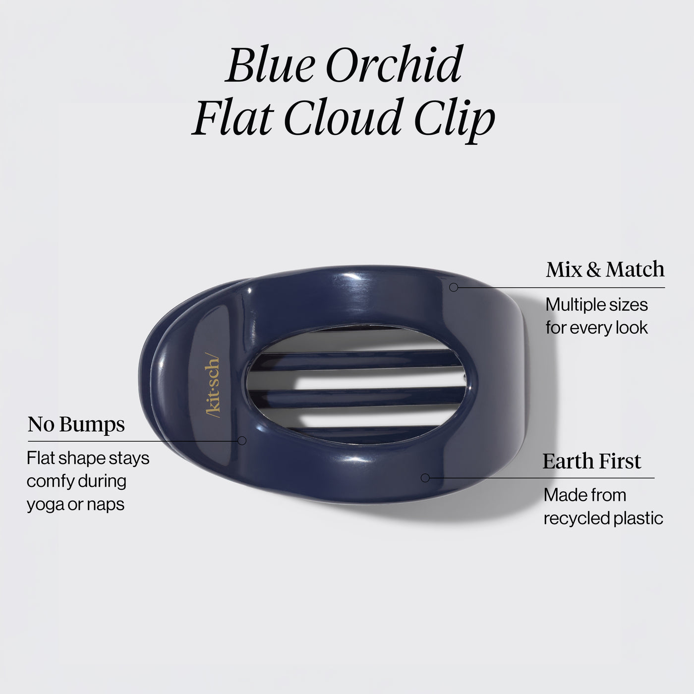 Flacher Wolkenclip Blaue Orchidee - Groß