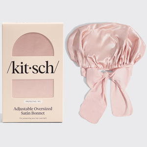 Übergroße Satin-Haube - Blush