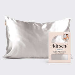 Satin-Kissenbezug - Silber