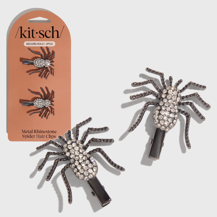 Barrettes à cheveux en métal avec strass Araignée