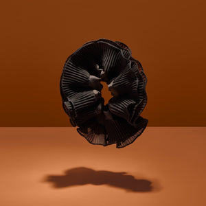 Halloween Black Pleated Scrunchie