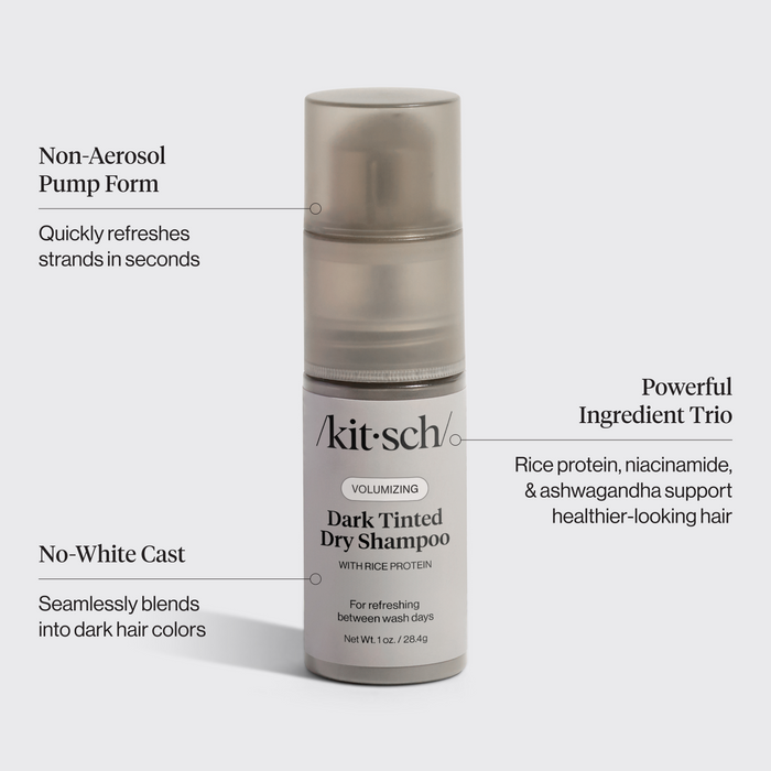 Shampoo a secco volumizzante alle proteine del riso con pompetta - Per capelli scuri