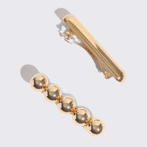 Barrettes en métal doré