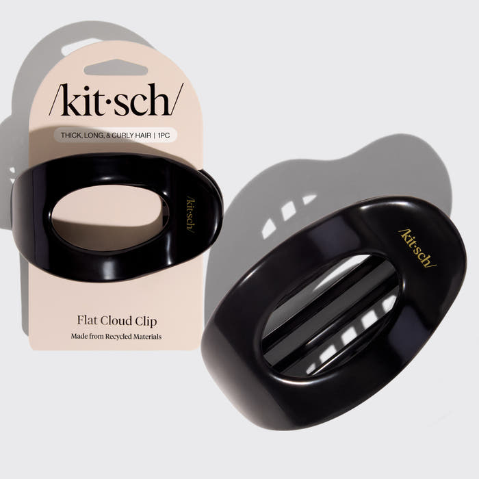 Kitsch Black Flat Cloud Clip - Large with packaging on a light gray background