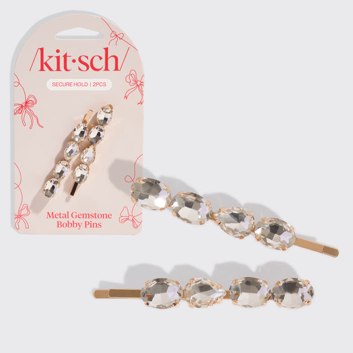 Fermagli per capelli con pietre preziose bianche
