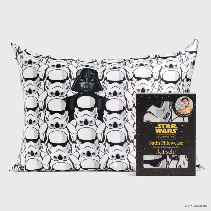 Star Wars™ & Kitsch Funda de almohada de satén Darth Vader & Stormtroopers.