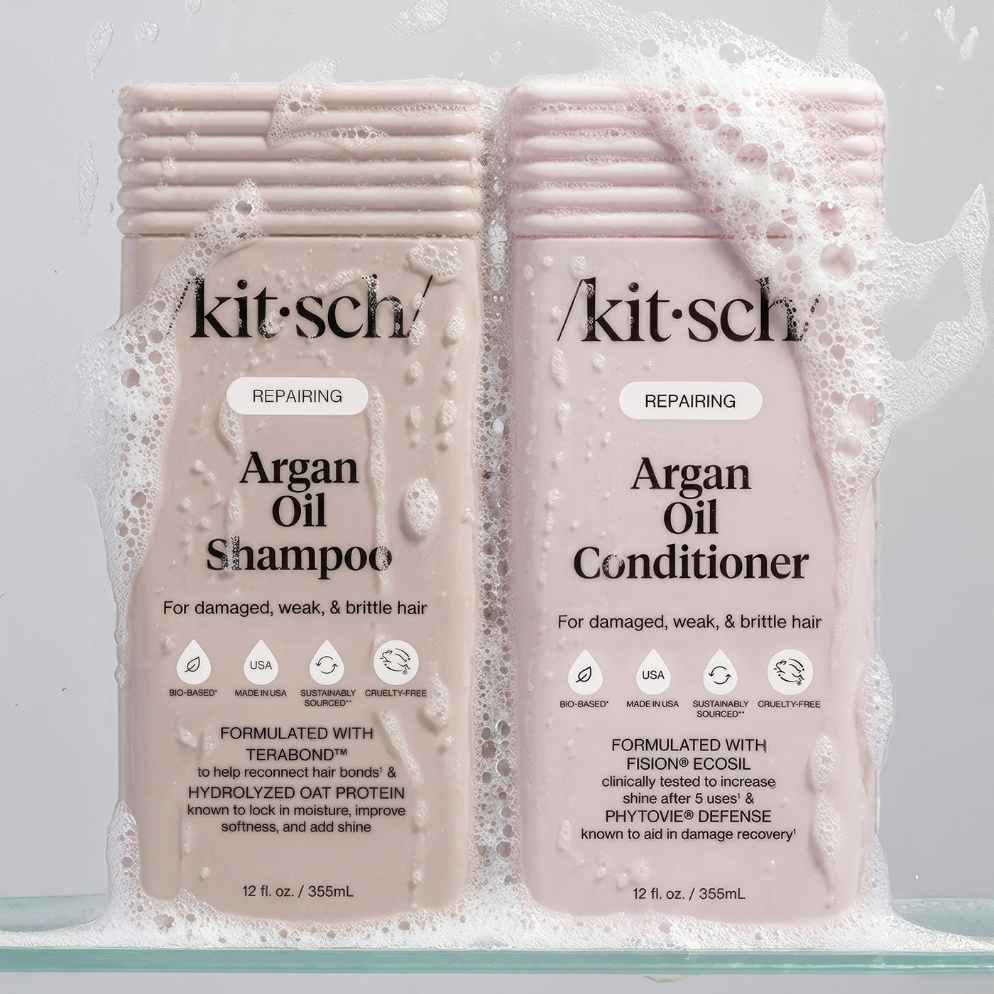 Shampoo e balsamo riparanti all'olio di argan