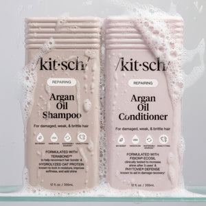 Shampoo e balsamo riparanti all'olio di argan