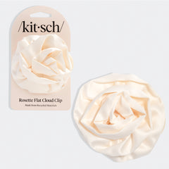 Pinza Piatta in Raso con Rosetta (Cloud Clip) - Crema - Media