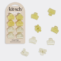 Mini pinces nuage nacrées crème et jaune beurre