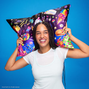 Lisa Frank x Kitsch Satin Pillowcase in Saturn Sundae - on-model lifestyle
