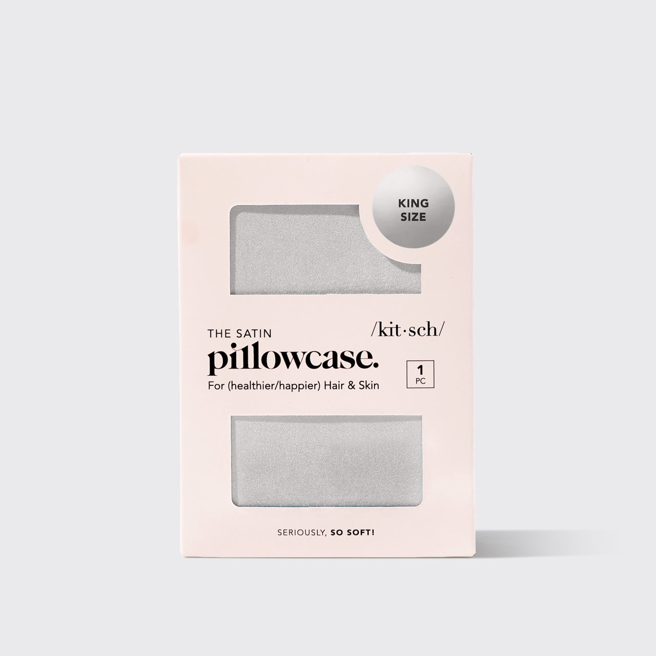 Satin-Kissenbezug für Kingsize-Betten, Silber 