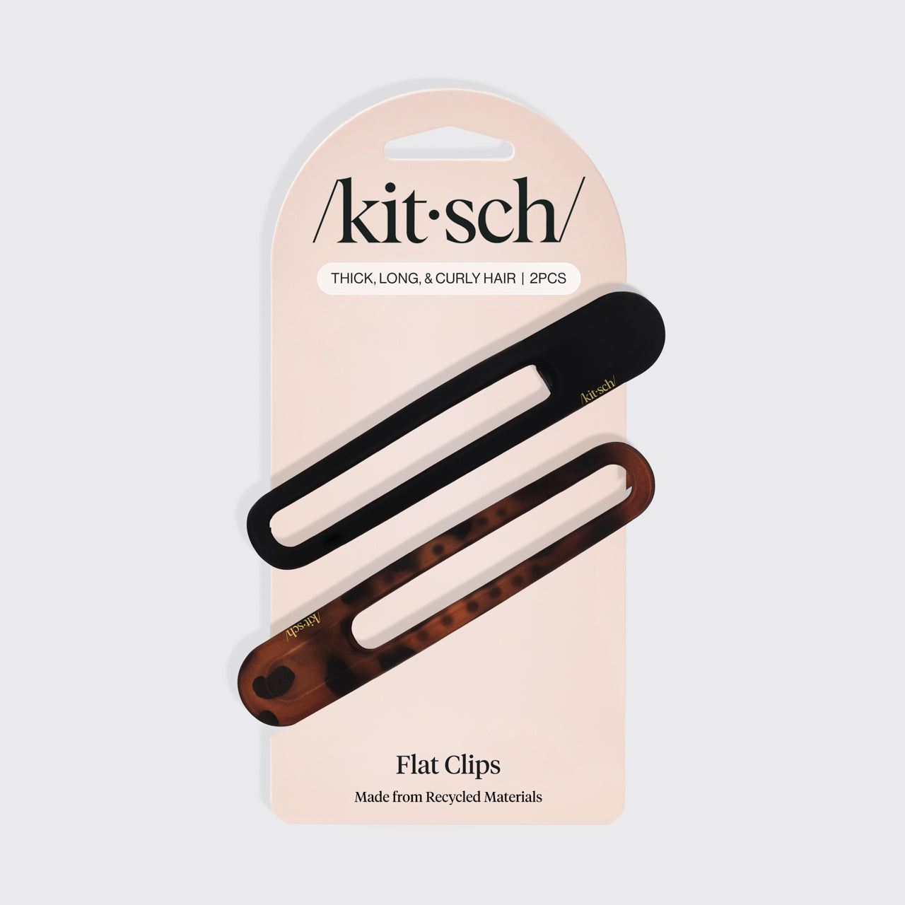 مشبك مخلب مسطح 2 قطعة منحني - أسود &amp; تورت