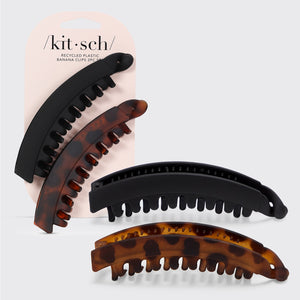 Black & Tort Banana Clips 2pc Set