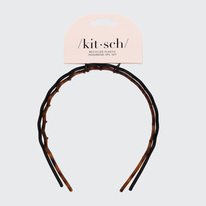 Diadema Zig Zag 2uds - Negro y Carey