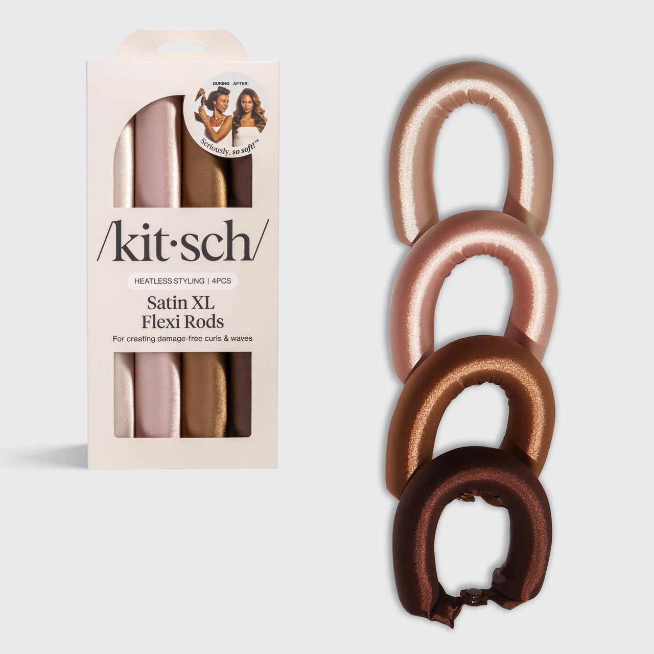 Rosewood Jumbo Satin Flexi Rods 4pc Set | KITSCH