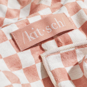 XL Quick-Dry Hair Towel Wrap - Terracotta Checker