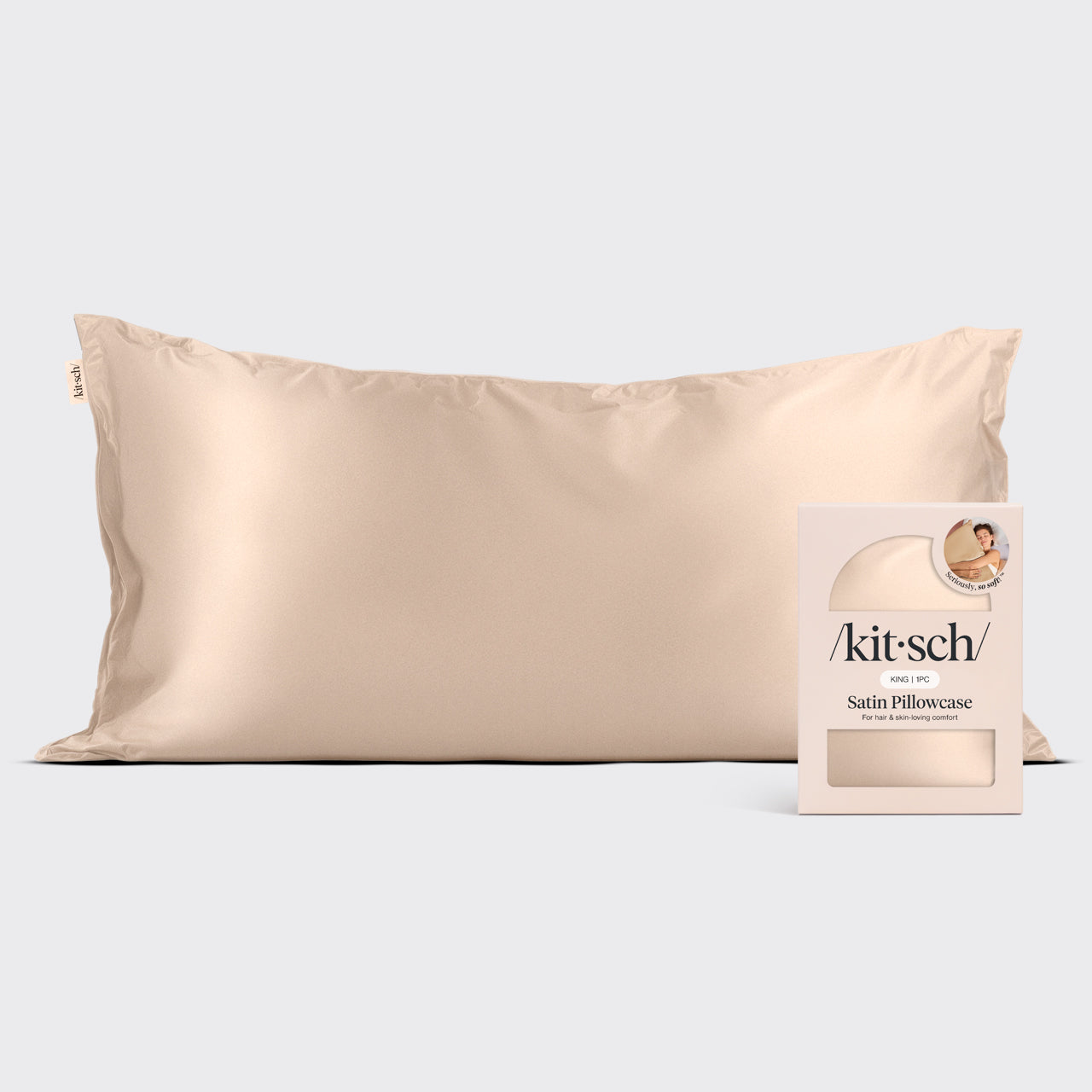 Satin Pillowcase in Champagne - King