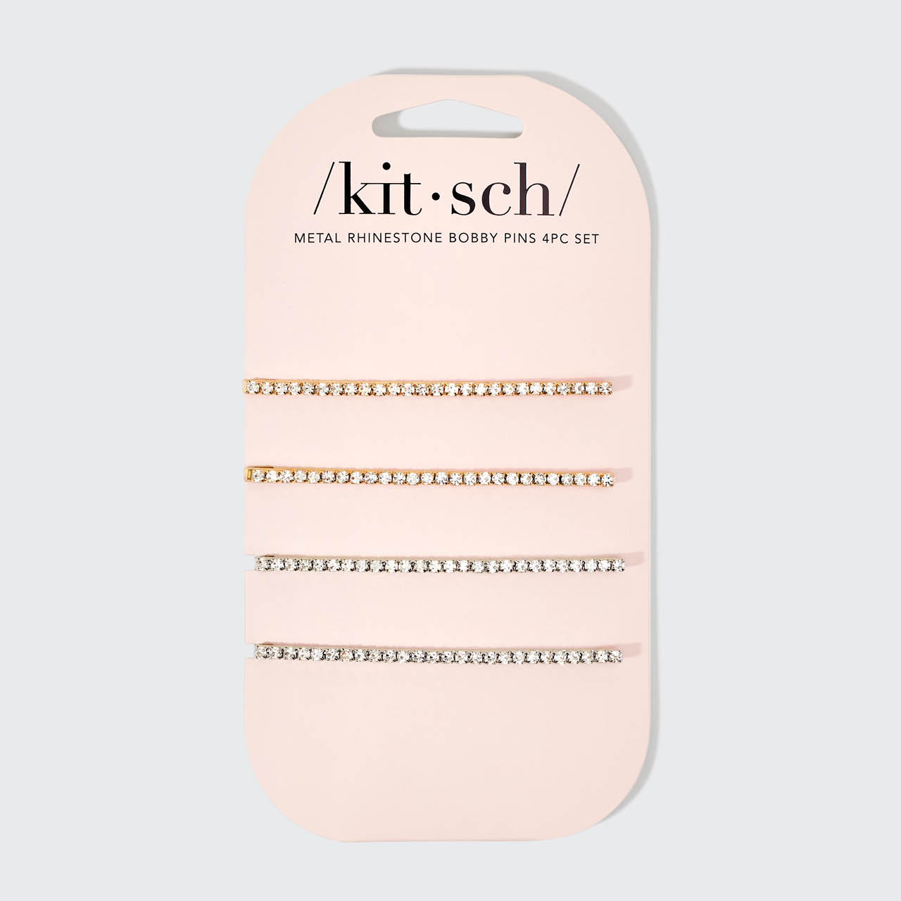 Metall Strass Extra Lange Bobby Pins 4Stück - Gold und Silber