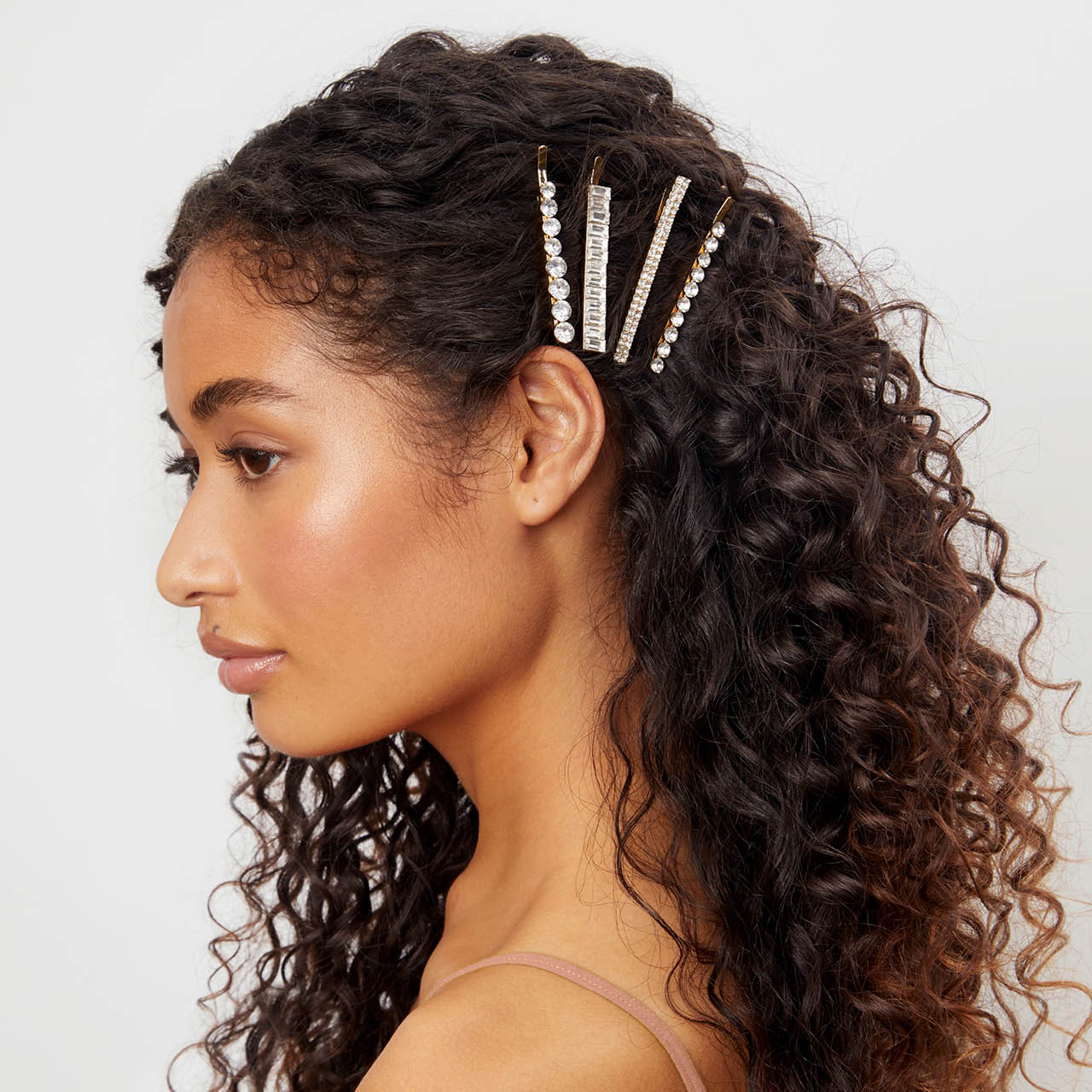 Metall Strass sortiert Bobby Pins 4pcs - Gold