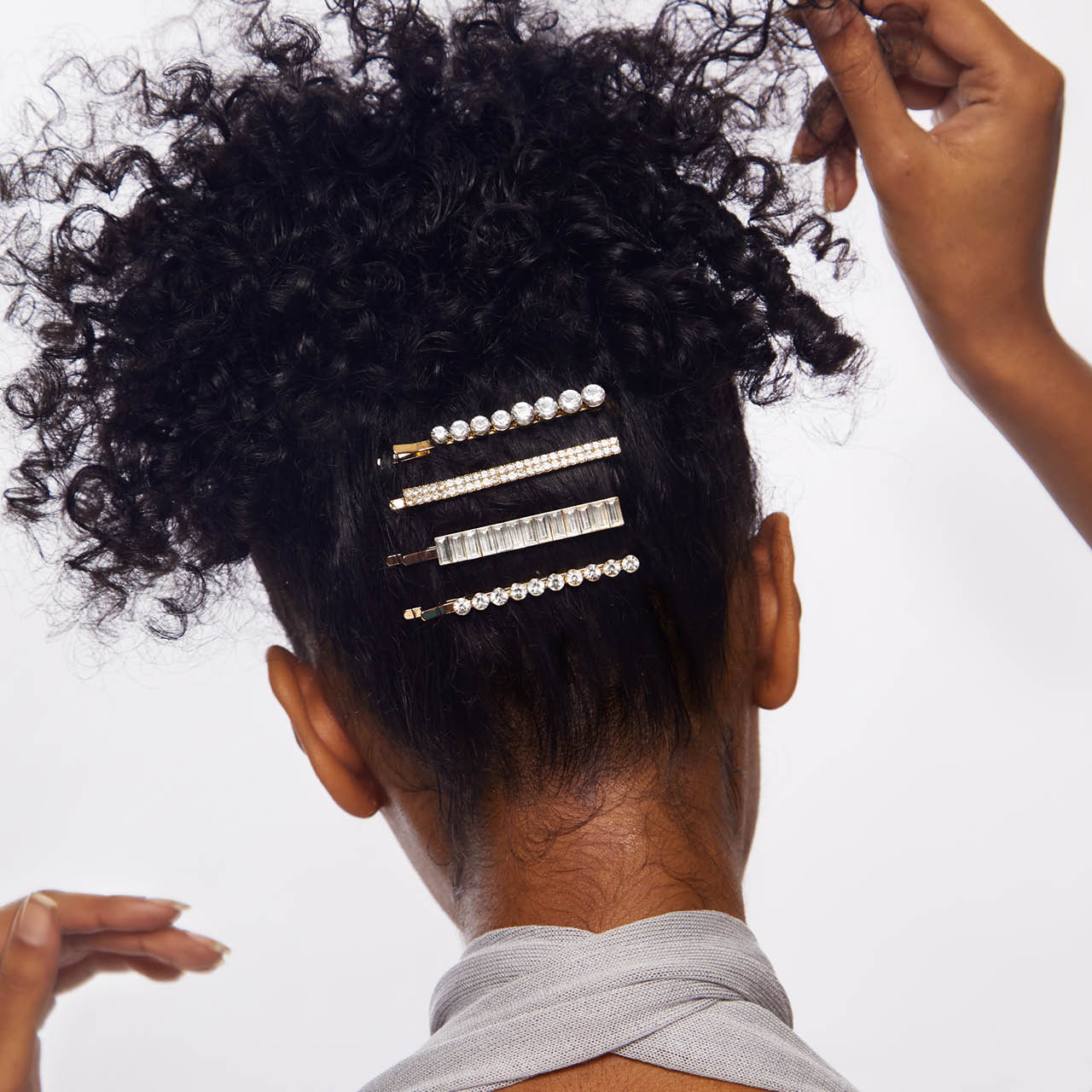 Metall Strass sortiert Bobby Pins 4pcs - Gold