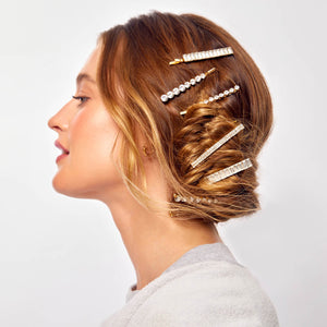 Metall Strass sortiert Bobby Pins 4pcs - Gold