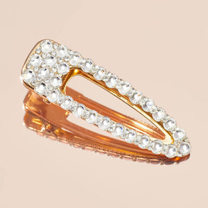 Pinza para el pelo de metal con diamantes de imitación 1ud - Oro