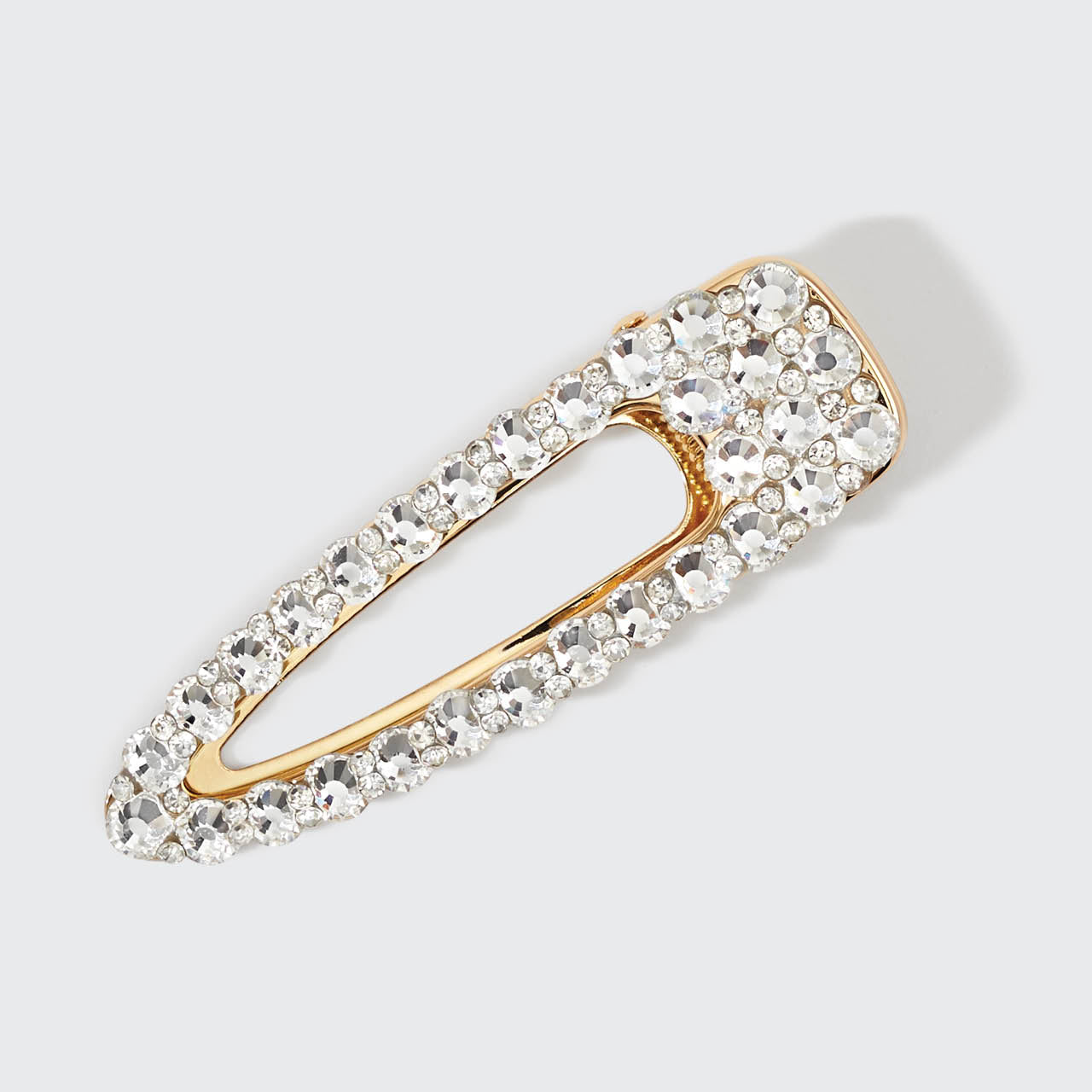 Pinza para el pelo de metal con diamantes de imitación 1ud - Oro