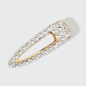 Pinza para el pelo de metal con diamantes de imitación 1ud - Oro