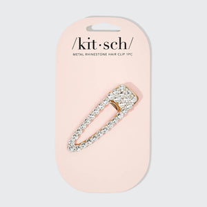 Pinza para el pelo de metal con diamantes de imitación 1ud - Oro