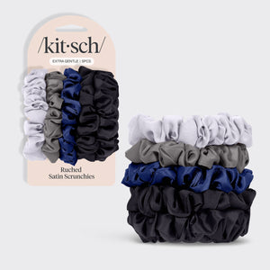 Set da 5 pezzi di scrunchies in raso piccolini - Mezzanotte
