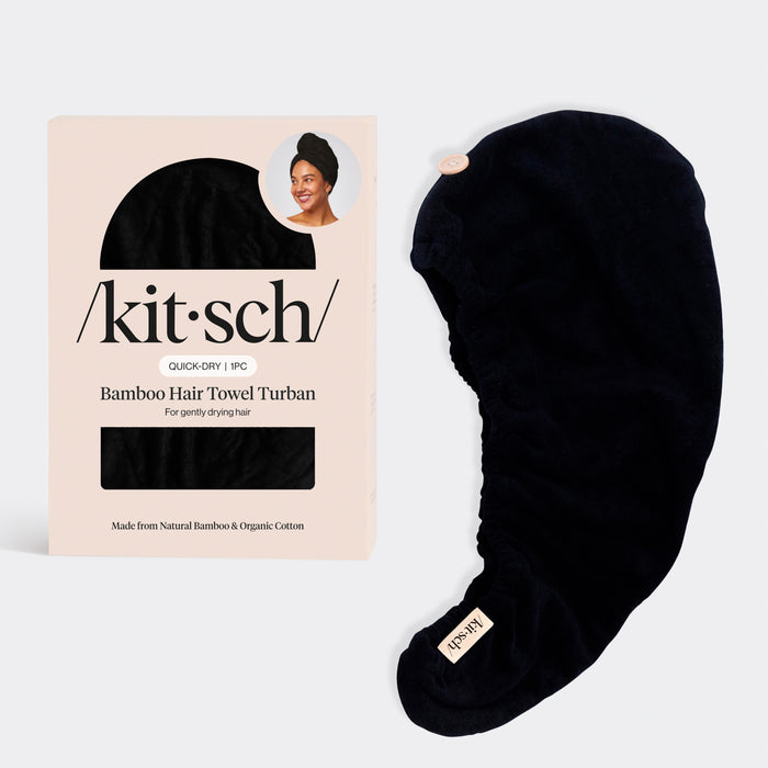 Toalla ecológica para el pelo - Negra