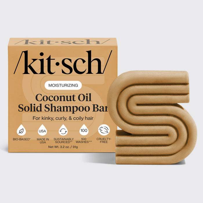 KITSCH Coconut Oil Shampoo Bar for Dry Damaged Hair — hero product shot — Formulated with Coconut Oil known to boost hydration — deeply cleanses and moisturizes for stronger, revitalized hair