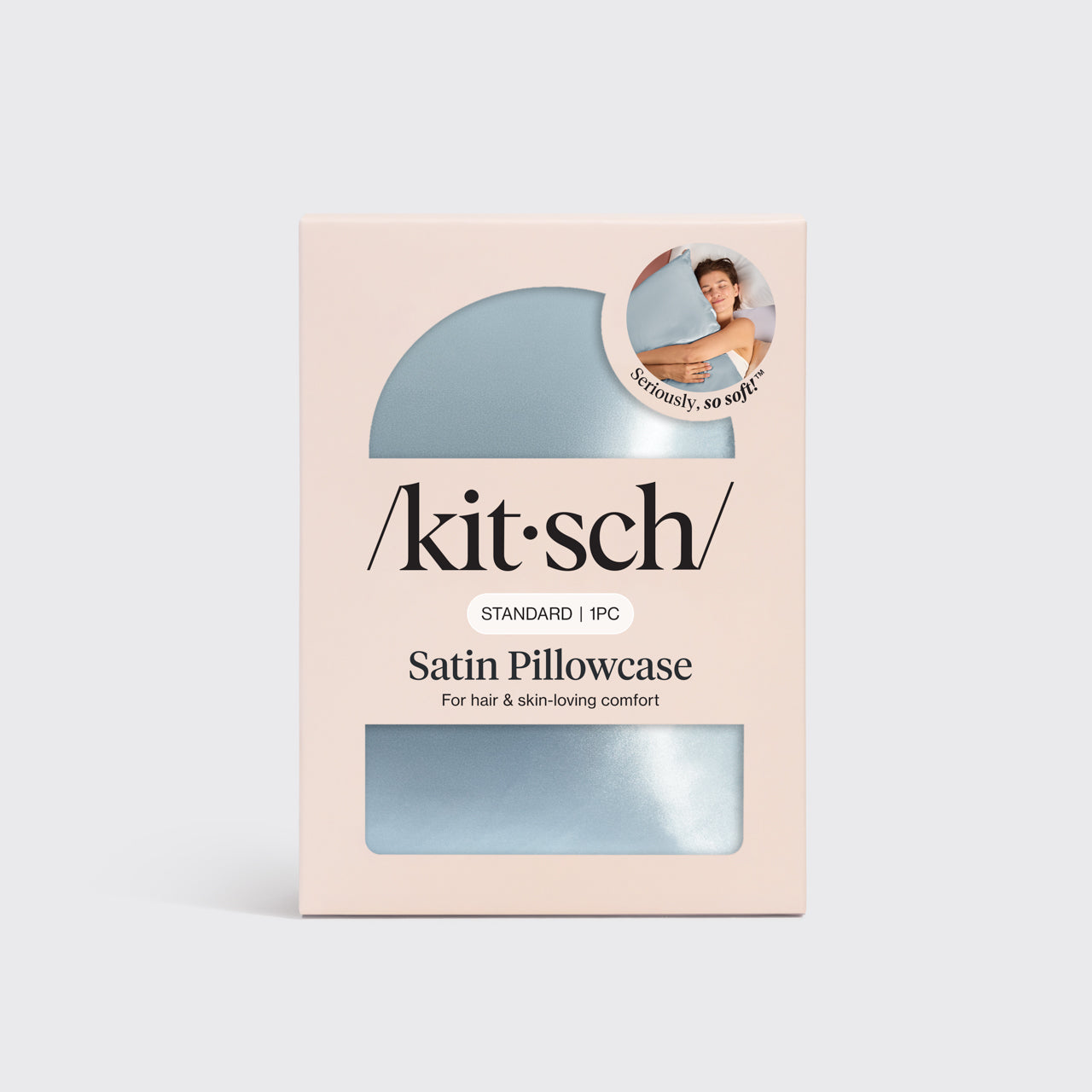 Funda de almohada de satén - Azul Haze