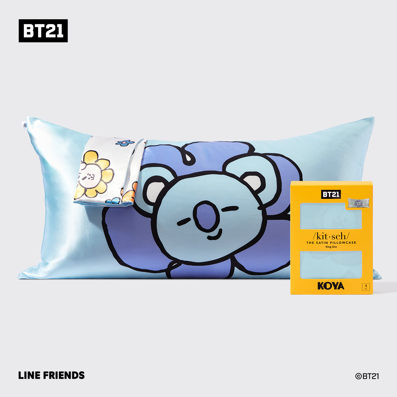 Kitsch x BT21 Taie d'oreiller en satin - KOYA | King